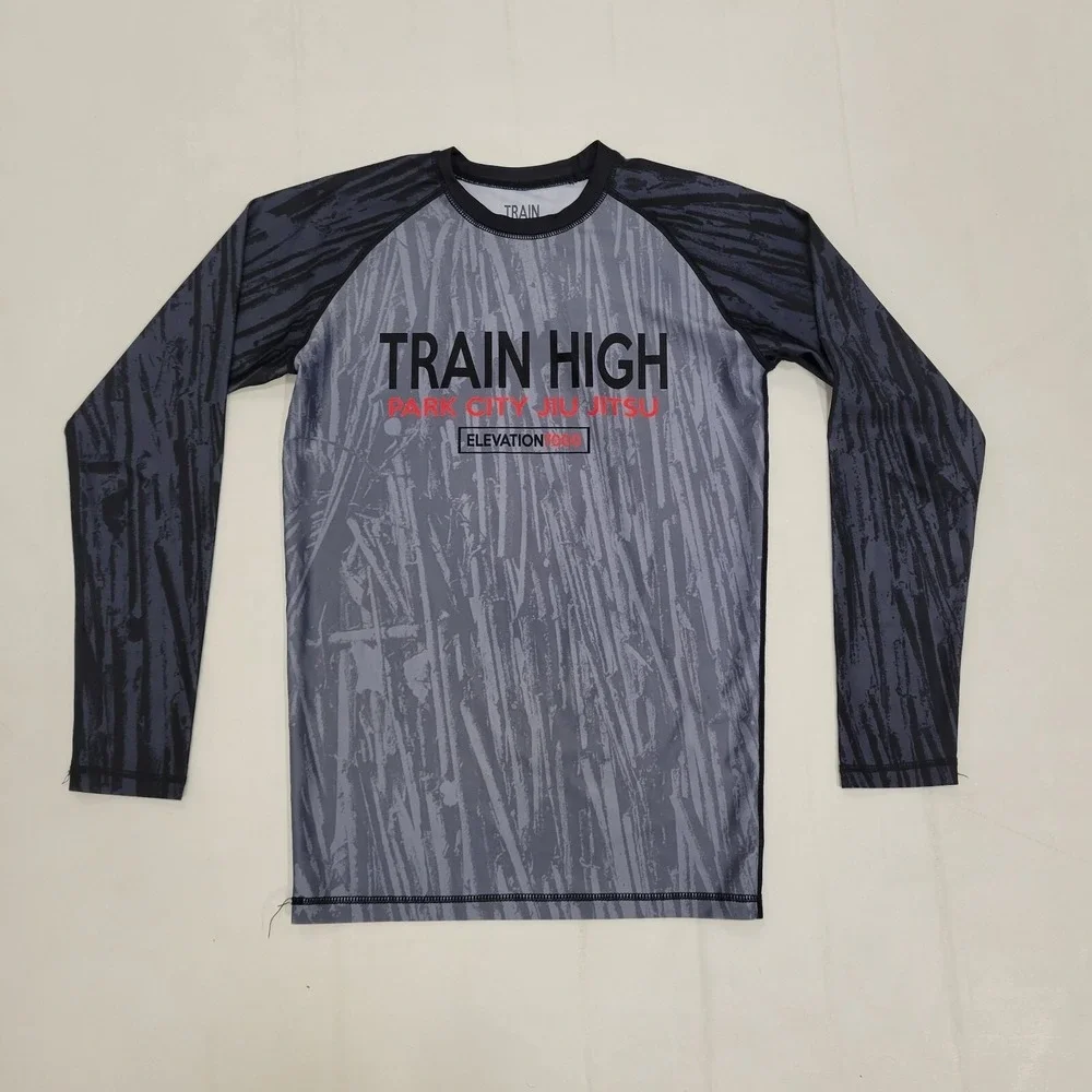 Train High Park City Jiu‎ Jitsu Rashguard Men's Medium Adult Long Sleeve MMA BJJ